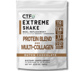 Chocolate XTREME SHAKE w/Sensoril® Ashwagandha PROTEIN & MULTI-COLLAGEN  (15 servings, 2 scoops per serving)
